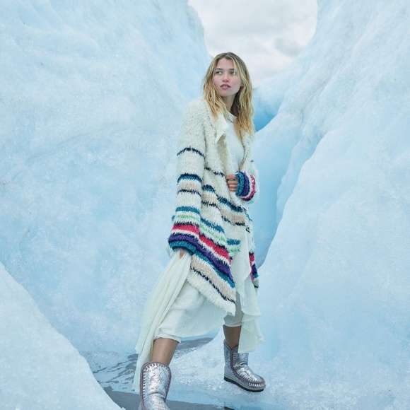 Free People Paint The Town Sweater Jacket Striped Knit Alpaca Blend Size XS NWT - Picture 16 of 16